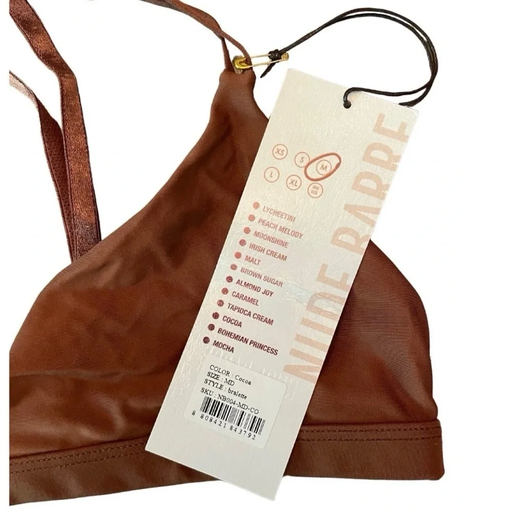 Nude Barre Seamless Wireless Bralette Cocoa Brown‎ Medium NWT